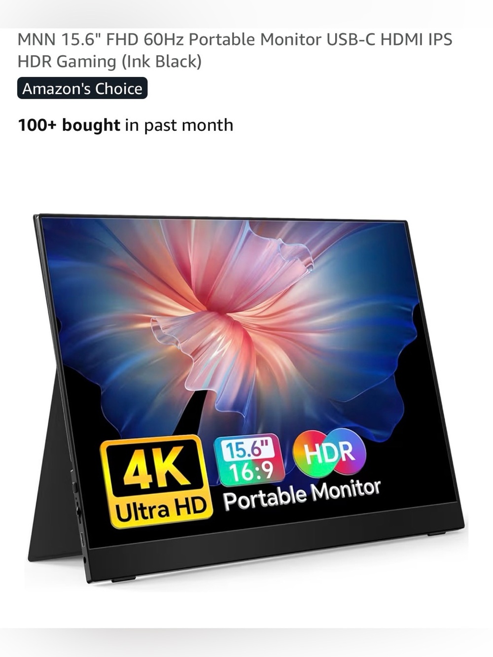 MNN 15.6" FHD 60Hz Portable Monitor